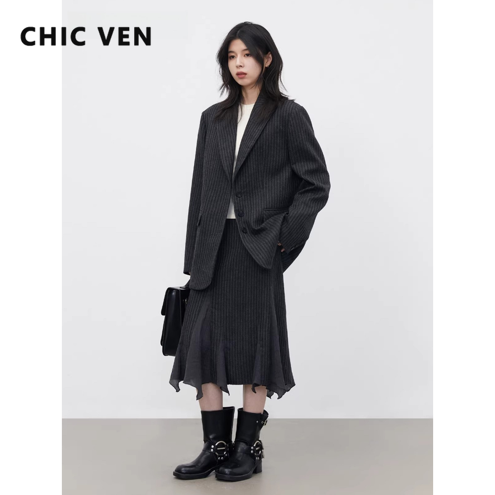 Wool Blend Coat - CHIC VEN Moda Kadın Yünlü Blazer