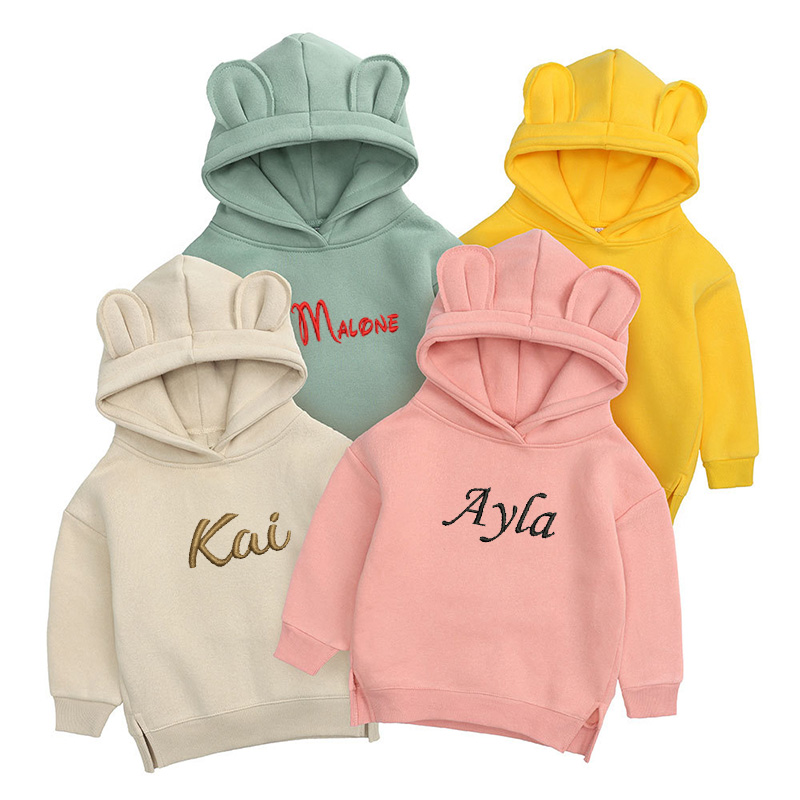 Winter Under Clothing - Kişiselleştirilmiş nakış çocuk ayı Hoodie özel