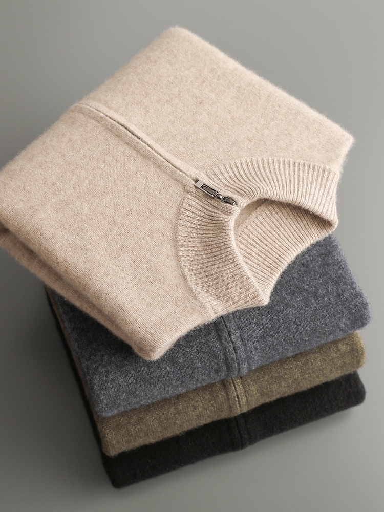 Wool Blend Coat - % 100% Merinos Yünü erkek Triko