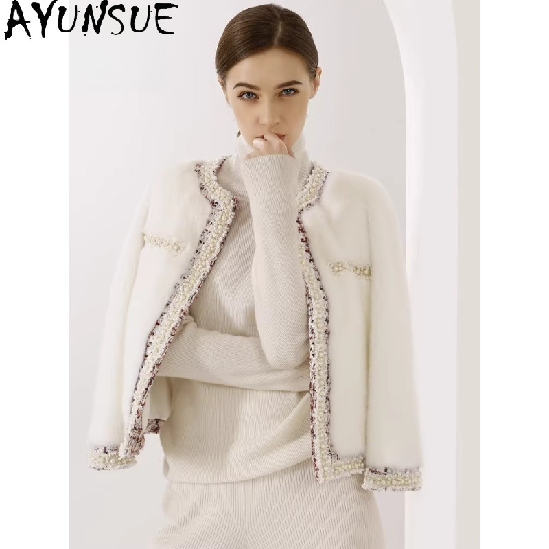 Winter Clothing Label - AYUNSUE Mor Etiket Vizon Kürk Ceket