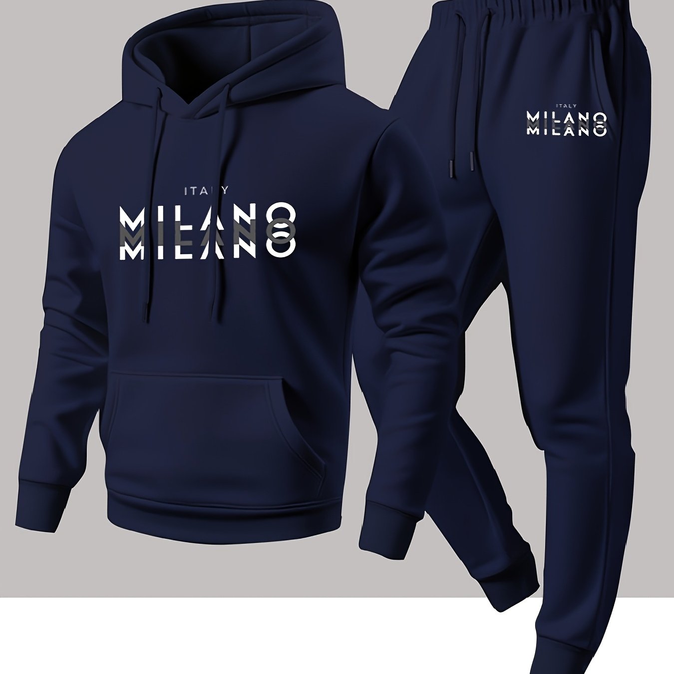 Winter Clothes - Trendy Erkek İtalyan Milan Harf Desenli